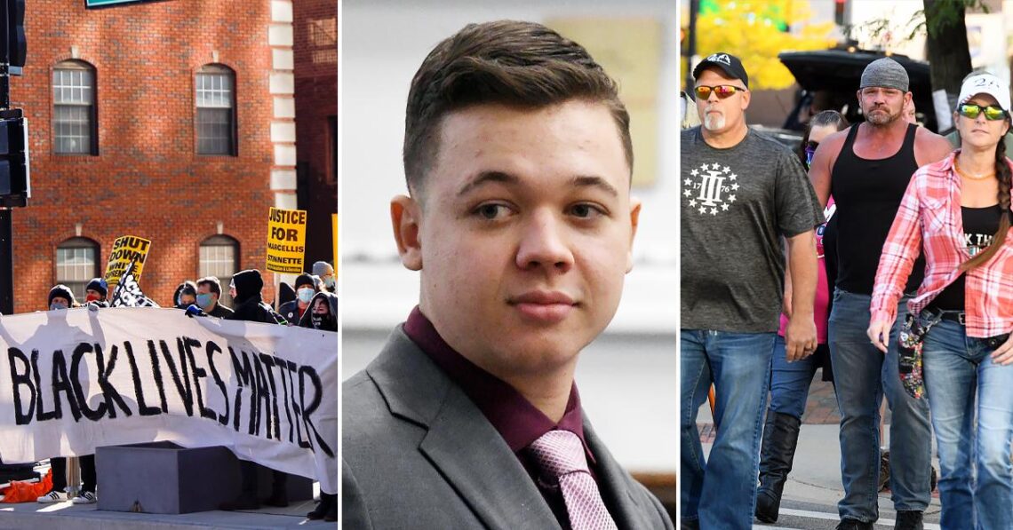 BLM Activists & Kyle Rittenhouse Supporters Clash Outside Kenosha Courthouse As Jury Begins Deliberations