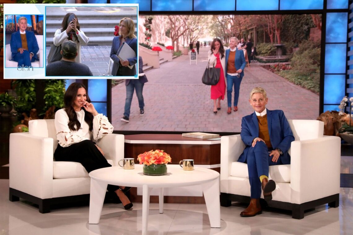 Meghan Markle drinks milk out of baby bottle, acts like a cat in ‘Ellen’ prank
