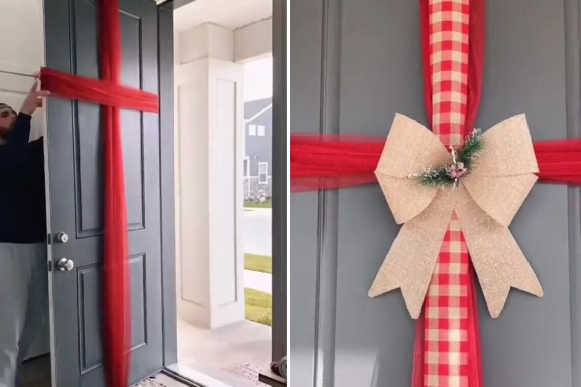Christmas ‘wreath’ hack is perfect for lazy girls & it will make your front door look amazing