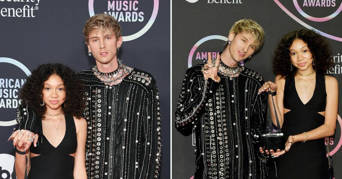 Machine Gun Kelly Attends 2021 American Music Awards With 12-Year-Old Daughter Casie: Photos