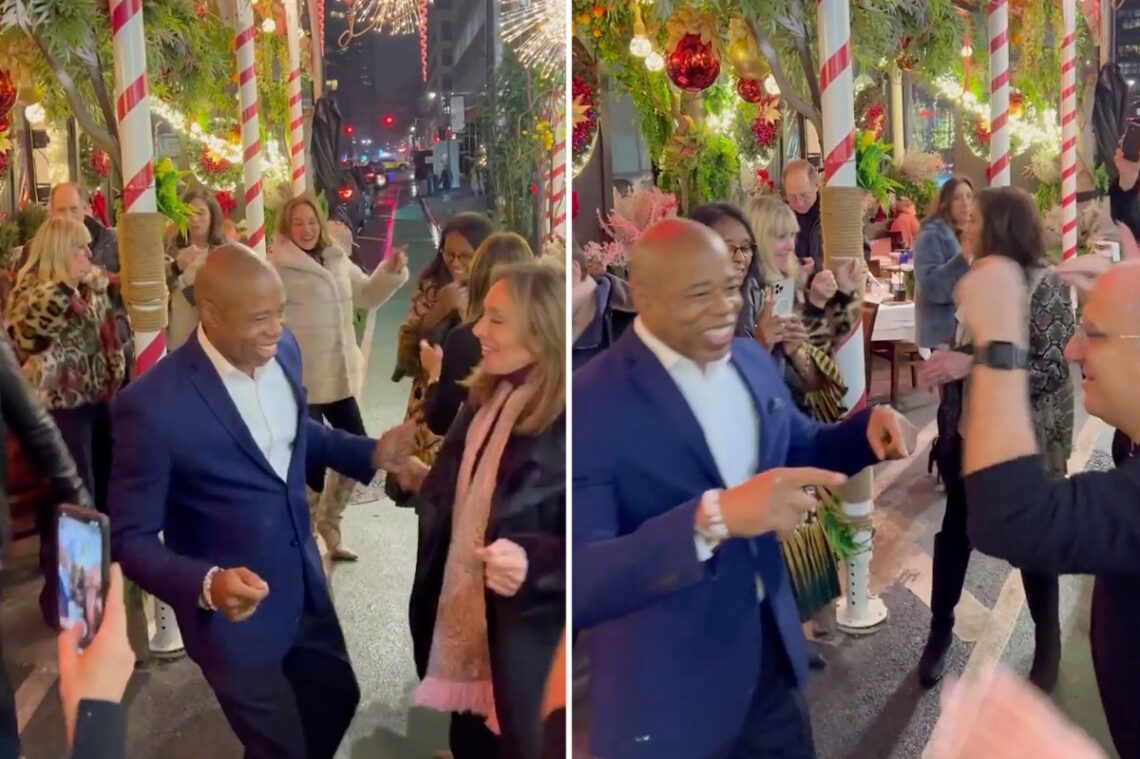 Mayor-elect Eric Adams shows off his dance moves at Fresco by Scotto