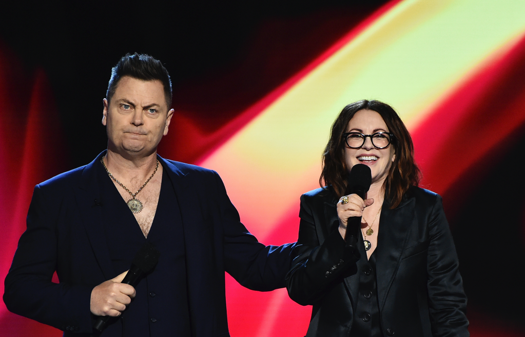 Megan Mullally and Nick Offerman Yell ‘F— Off and Go Home, Putin!’ While Hosting Spirit Awards Megan Mullally and Nick Offerman Yell ‘F— Off and Go Home, Putin!’ While Hosting Spirit Awards