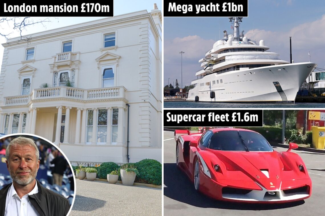 Inside Roman Abramovich’s £1BILLION asset empire now frozen: Including £430m floating palace, £150m mansion & supercars