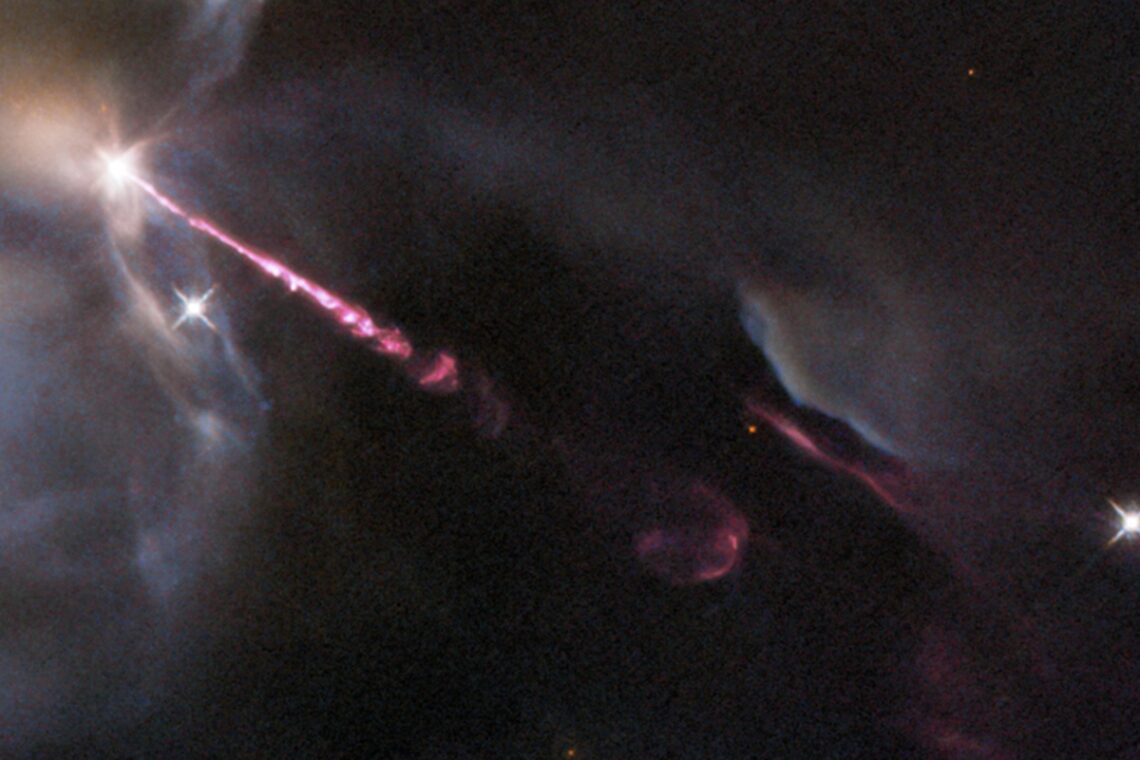 Nasa reveals dramatic image of star having ‘stellar tantrum’