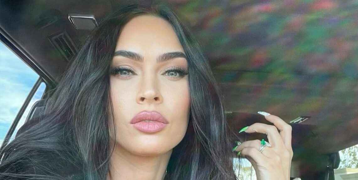 Photos: Megan Fox Wears Sheer Cutout Corset and Looks Like “Grandma’s Couch”