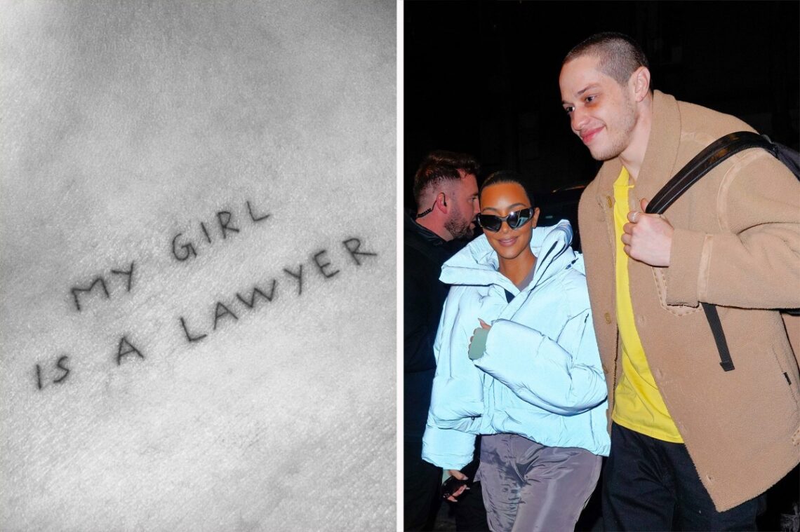 Kim Kardashian shares Pete Davidson’s ‘MY GIRL IS A LAWYER’ tattoo