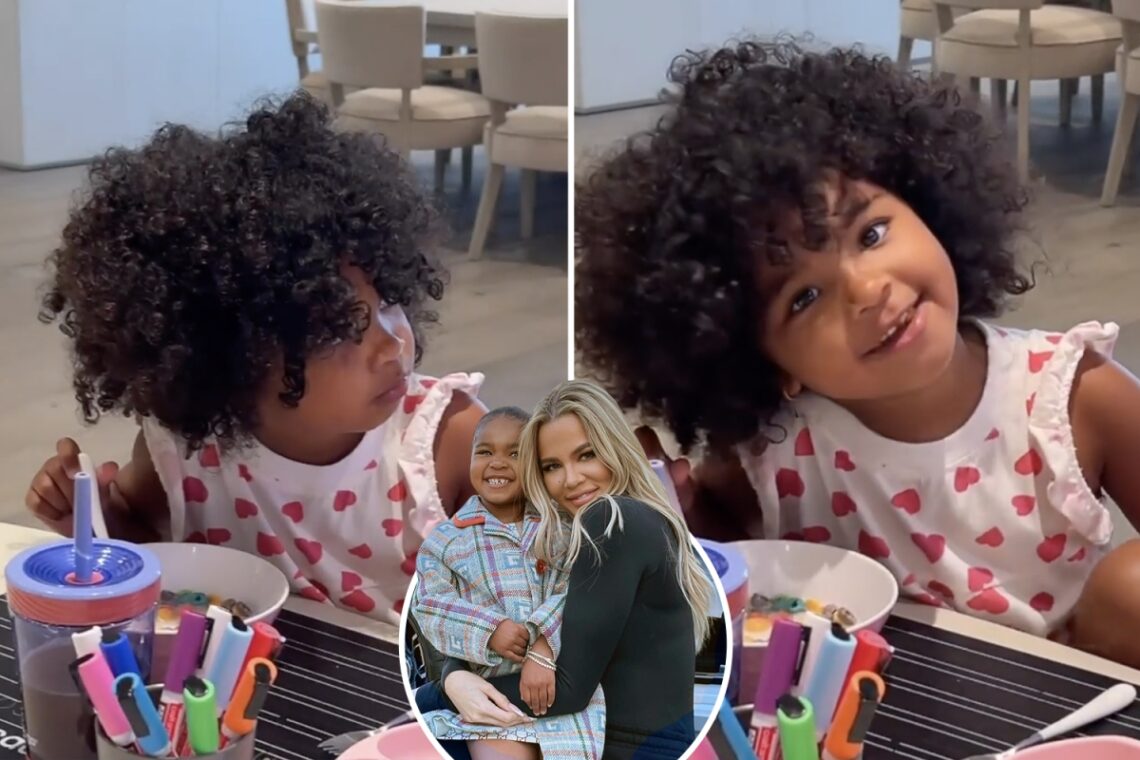 Khloe Kardashian shares sweet video of True, 3, eating breakfast in sprawling kitchen of her brand-new $17M LA mansion