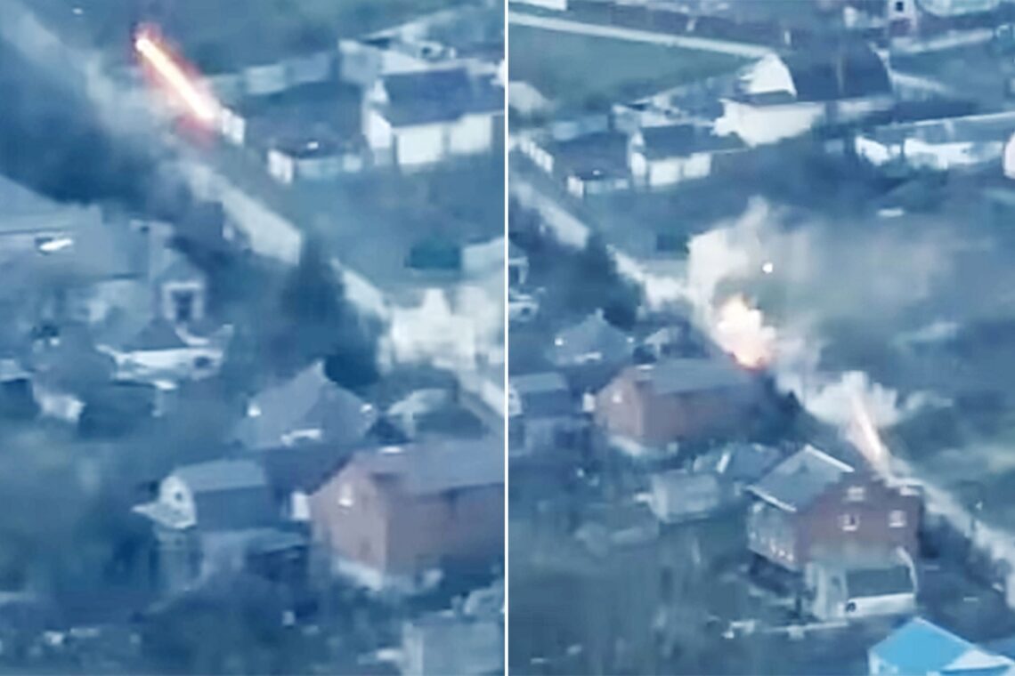 Incredible moment Russian tanks are blown to pieces by tracer rounds after being ambushed by Ukrainian battalion