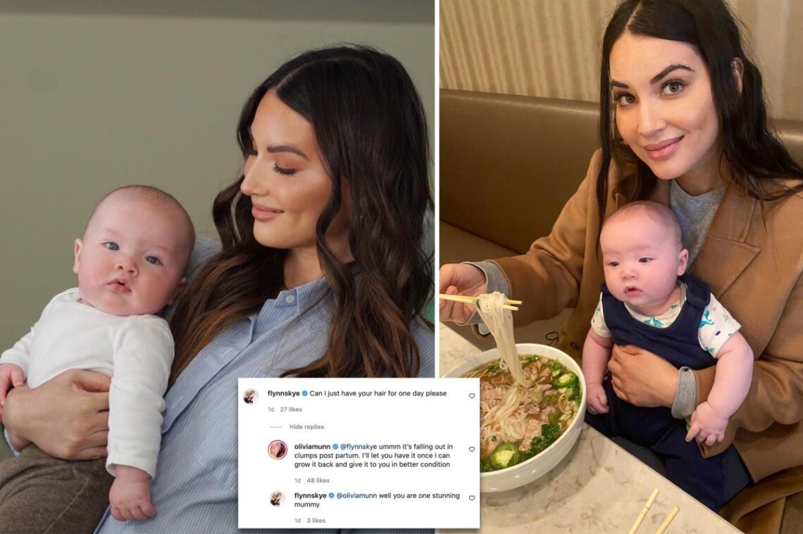 Olivia Munn on postpartum hair loss: ‘It’s falling out in clumps’