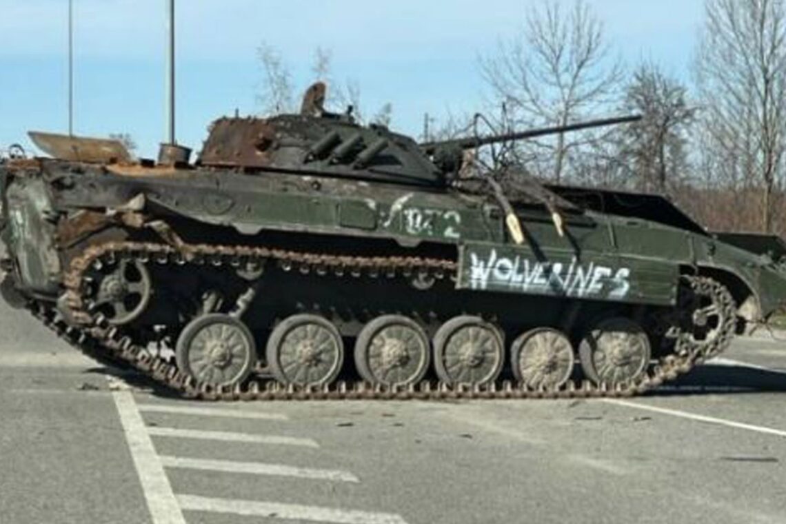 Chilling reason behind words ‘Wolverines’ scrawled on destroyed Russian tanks as Ukrainian resistance fight back