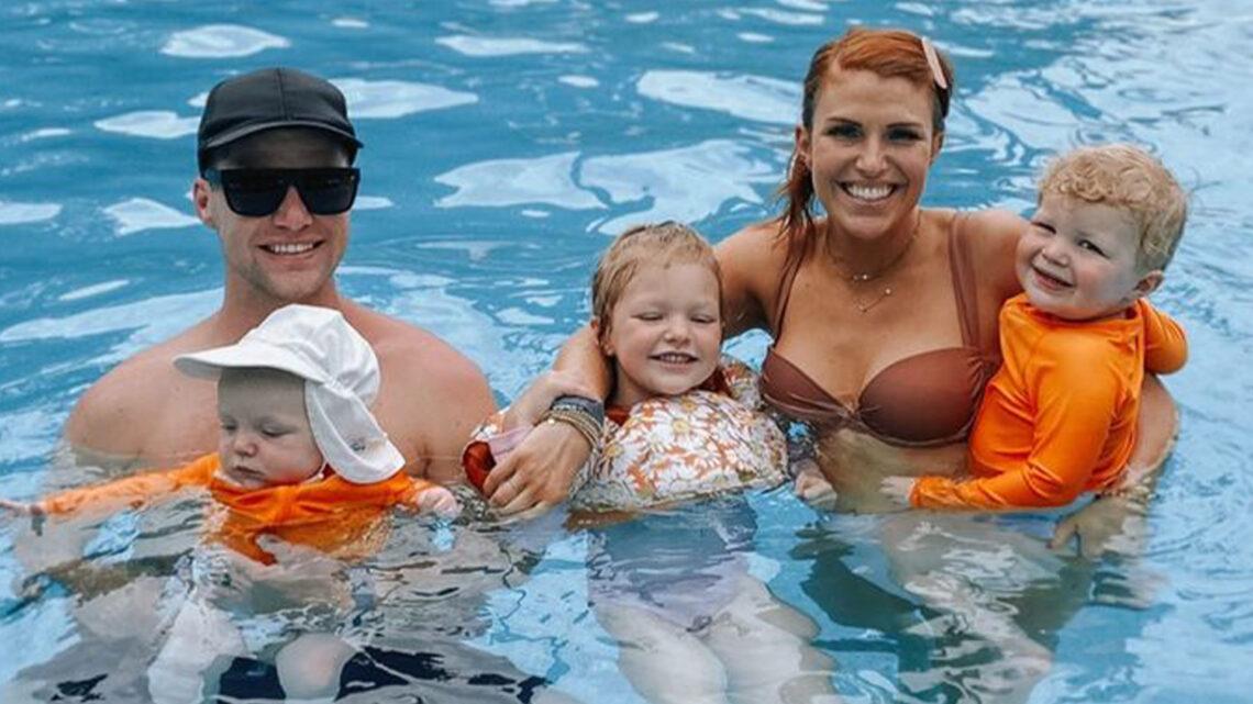 Little People fans mock Audrey Roloff for ’embarrassing’ spray tan as star poses in pool for family’s Hawaii vacation