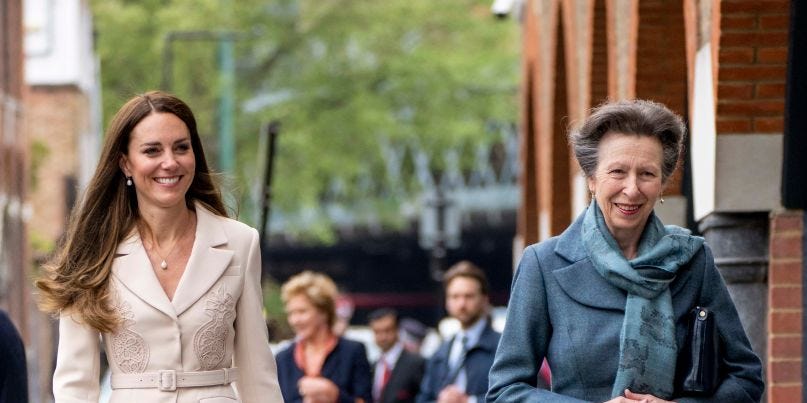 Kate Middleton Wears a Cream Self-Portrait Dress for Outing With Princess Anne