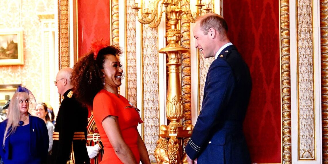 Mel B “Had a Giggle” With Prince William at Buckingham Palace