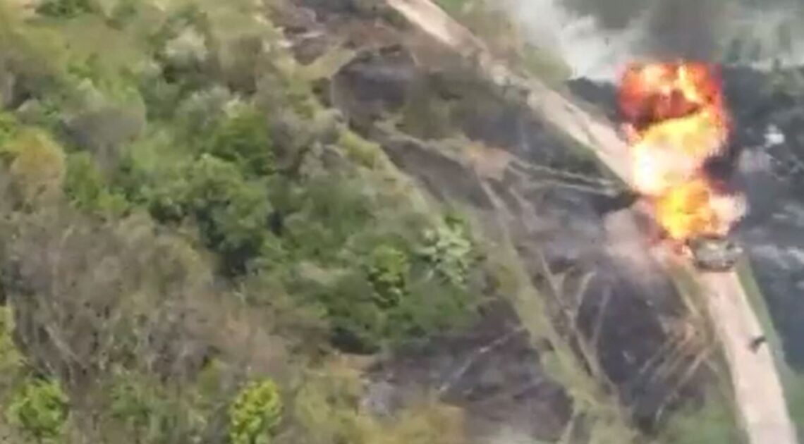 Dramatic moment Russia’s most advanced tank worth £4 million obliterated by Ukrainians armed with £18k rocket launcher