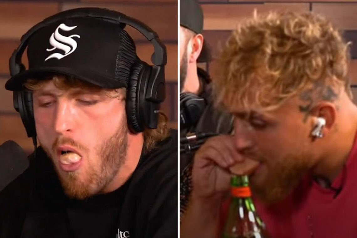 Logan Paul and Jake Paul eat COW BALLS after being challenged by ‘Liver King’ influencer
