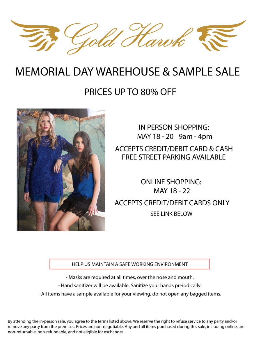Gold Hawk Memorial Day Warehouse & Sample Sale