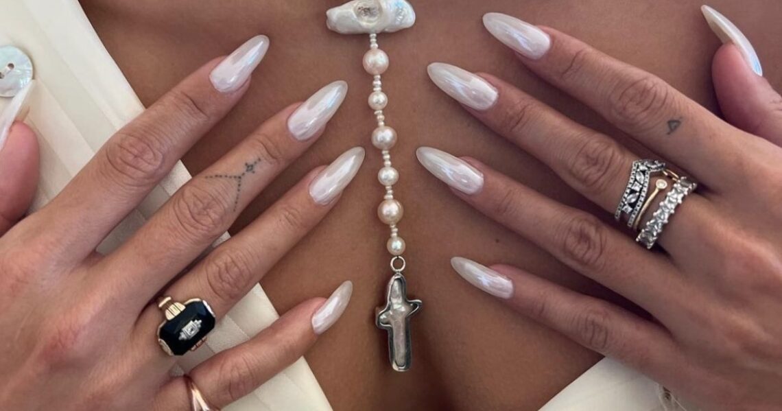 11 Polishes To Get Hailey Bieber’s “Glazed Donut” Nails Look