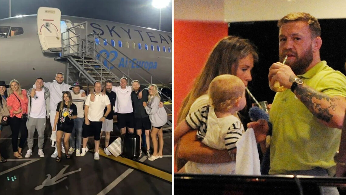 UFC star Conor McGregor celebrates 34th birthday on luxury yacht with Dee Devlin after flying pals over on jet