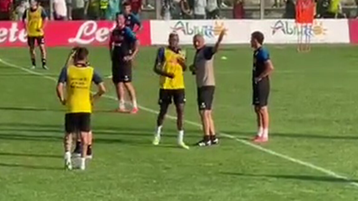 Watch as Arsenal transfer target Victor Osimhen is told to leave training and ‘go take a shower’ by fuming Napoli boss