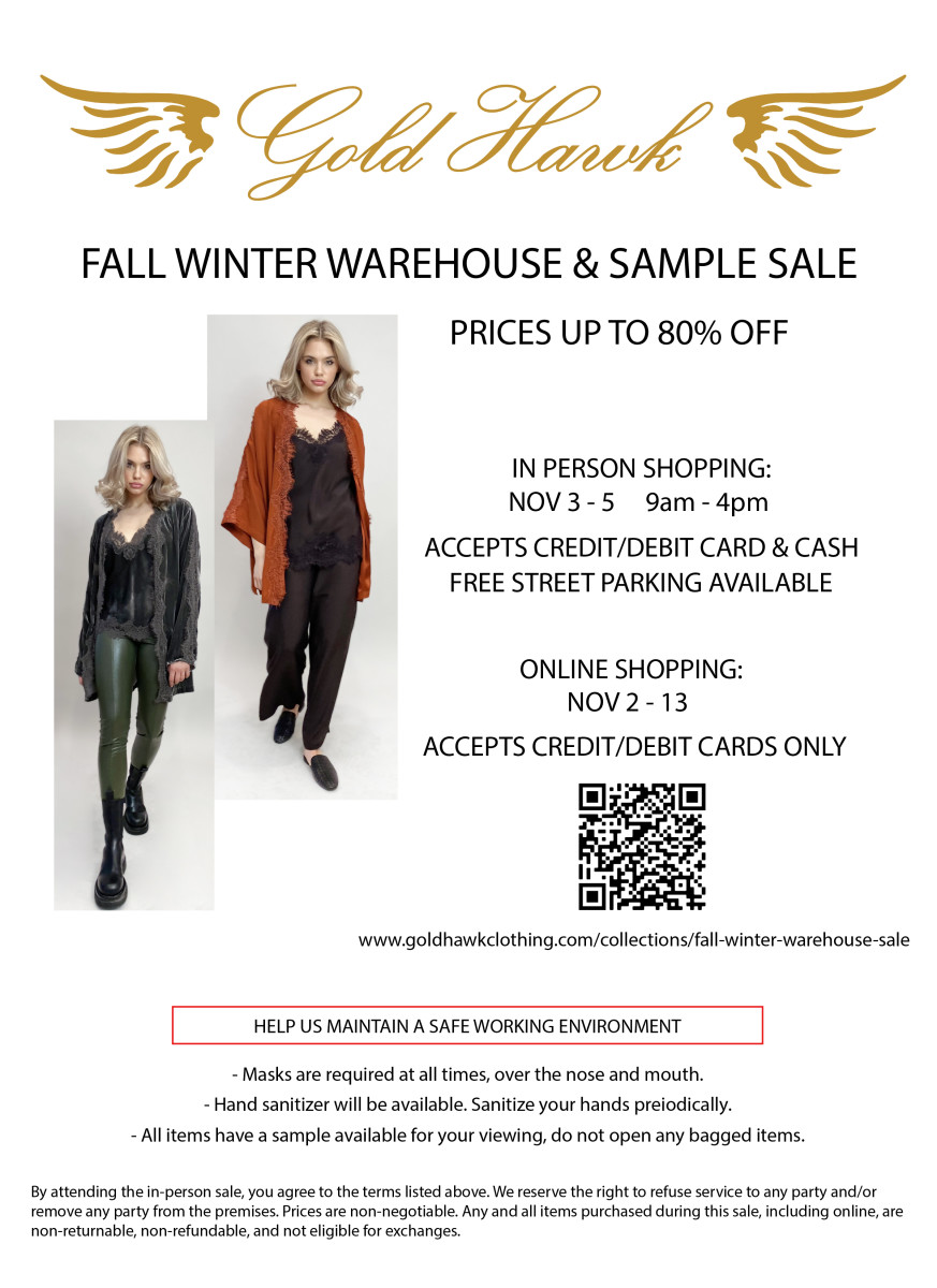 Gold Hawk Fall / Winter Warehouse & Sample Sale
