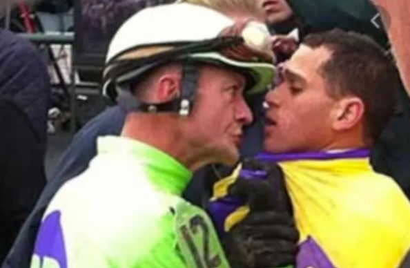 Infamous Breeders’ Cup brawl that turned racecourse into boxing ring saw tiny jockeys fight ferociously on live TV