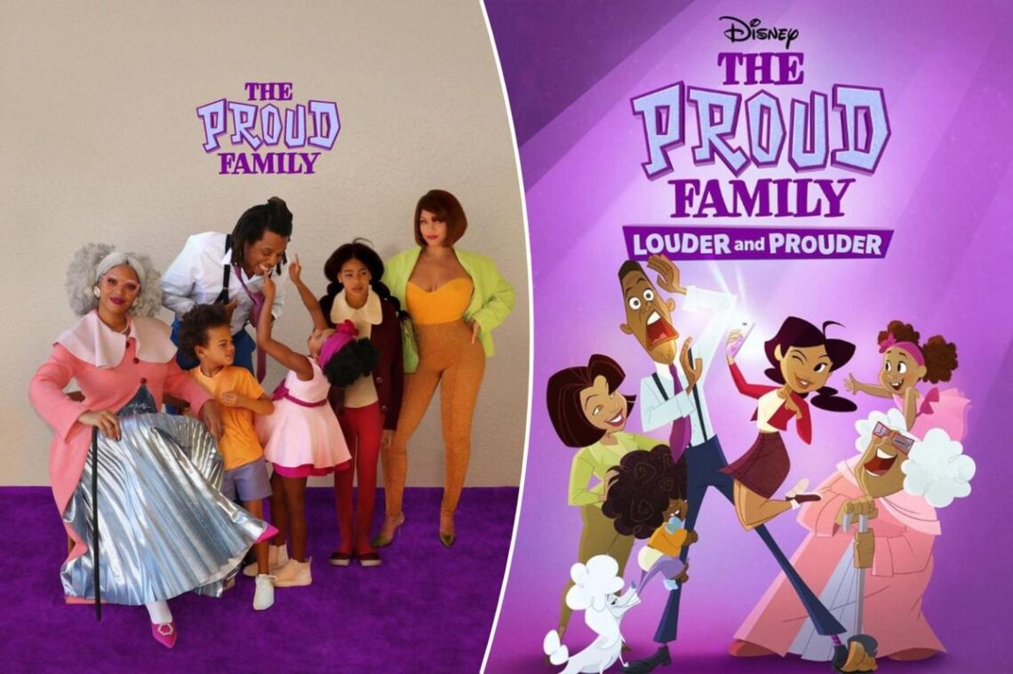 Beyoncé, Jay-Z post rare Halloween family pic as ‘The Proud Family’ with their kids