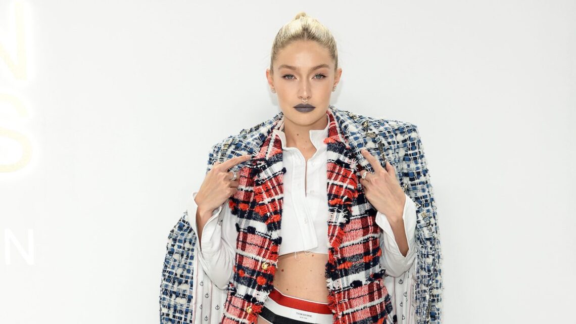 Gigi Hadid Masters Layering (and Pulls Off a Gray Lip) in Edgy Thom Browne at the 2022 CFDA Awards