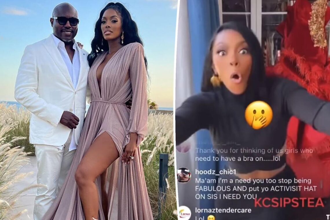 Porsha Williams accidentally reveals her wedding dress on Instagram Live