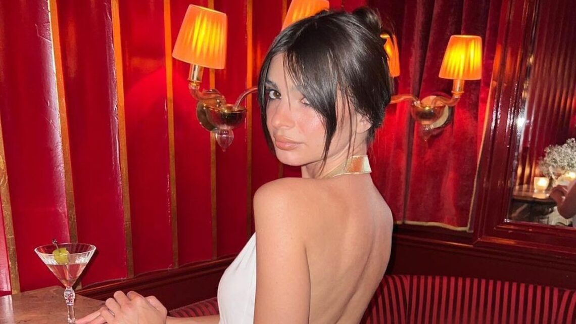 Emily Ratajkowski Gives Her Sexy Slip Dress a Cold Weather Twist