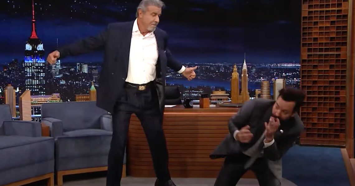 Sylvester Stallone Throws Fake Punch At Jimmy Fallon On ‘The Tonight Show’