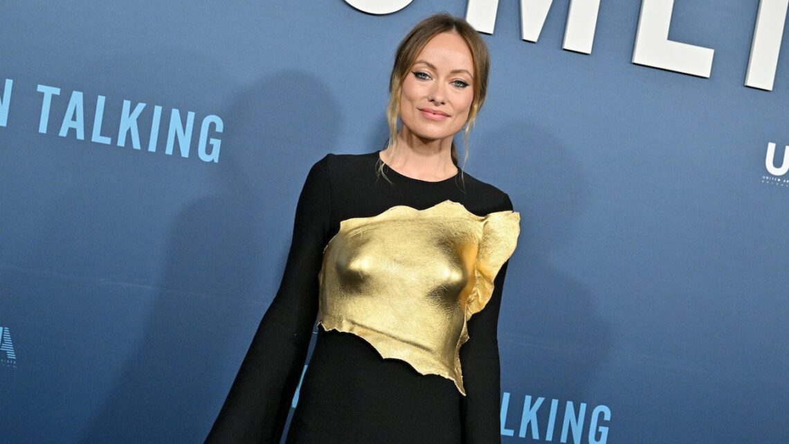 Olivia Wilde Wore a Shimmering Gold Breastplate on the Red Carpet