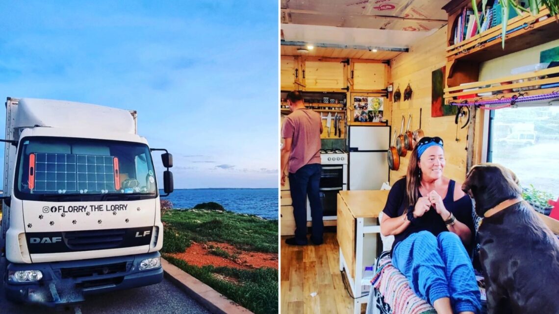 We save thousands on bills by living in a LORRY – it’s not conventional but we get to travel the world