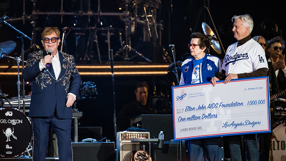 Los Angeles Dodgers Donate $1 Million to Elton John AIDS Foundation as Final North American Tour Concludes