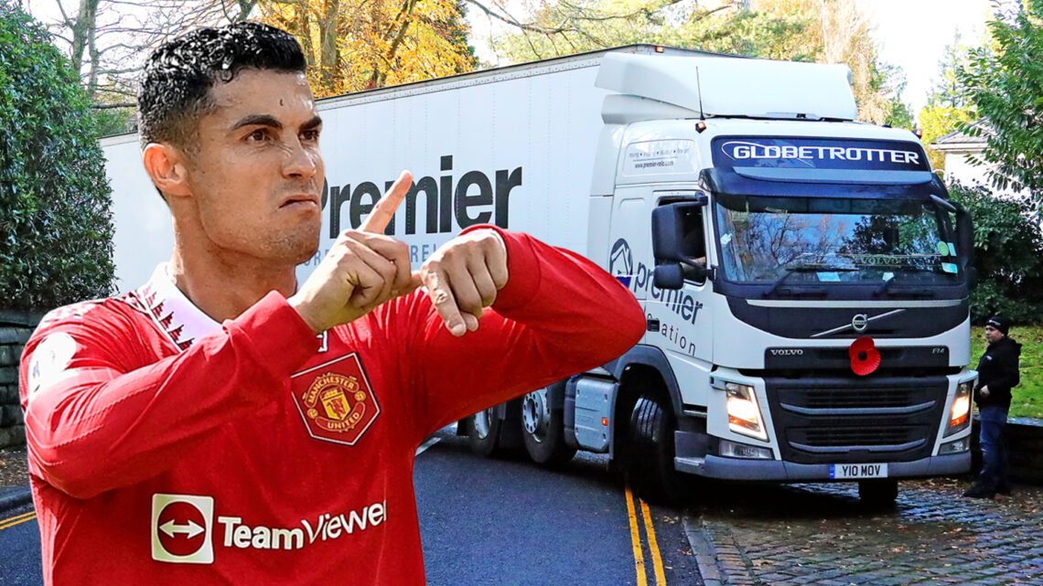 Cristiano Ronaldo’s removal lorry so big it’s unable to reach £5m mansion to empty house following star’s Man Utd axe
