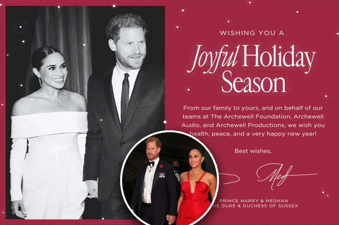 Prince Harry and Meghan Markle leave their kids out of holiday card