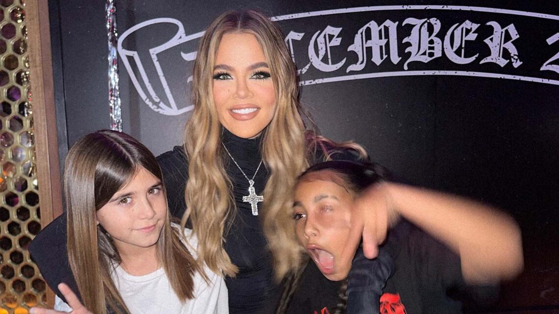 Kardashian fans crack up after Kim’s daughter North, 9, misbehaves by photobombing Khloe’s new pic with Penelope, 10