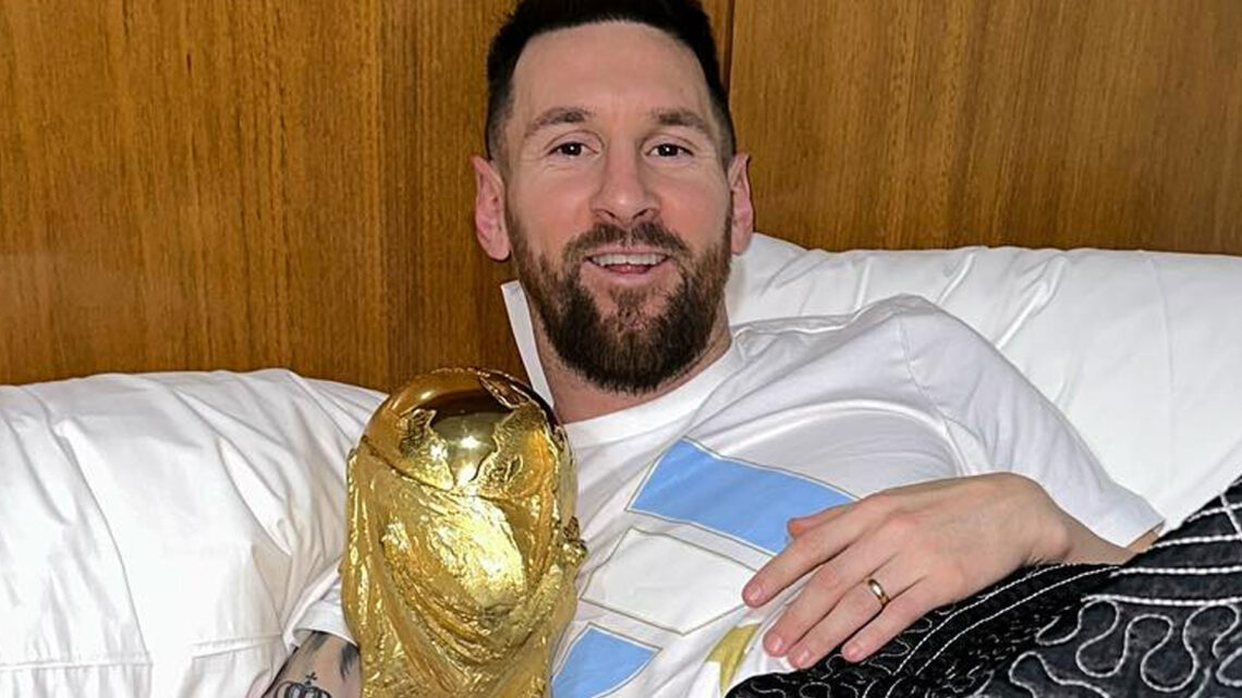 Lionel Messi wakes up with World Cup trophy in bed as Argentina star revels in stunning World Cup win