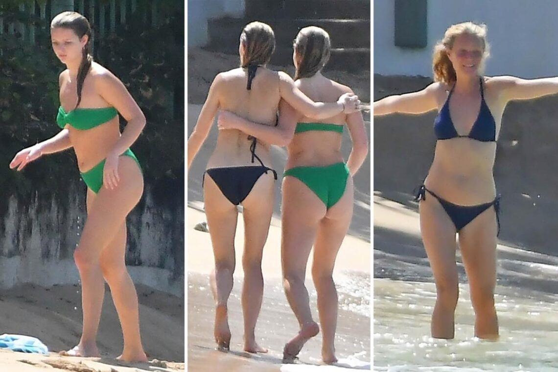 Gwyneth Paltrow and daughter Apple rock bikinis on the beach