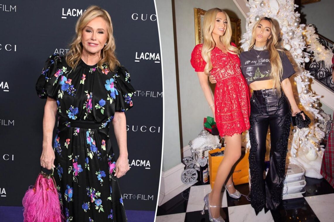 Kathy Hilton reacts to Kim Kardashian’s controversial Christmas party outfit