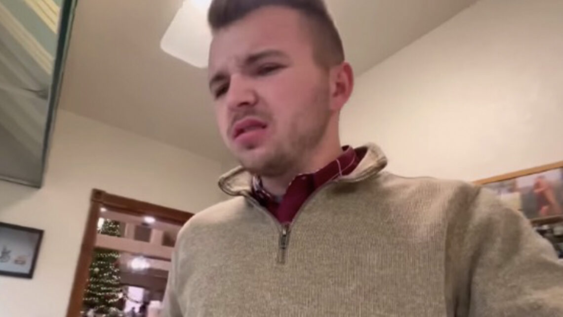Duggar fans cringe as James, 21, nearly vomits while choking back ‘rotten veggies & expired’ cheese at Christmas dinner